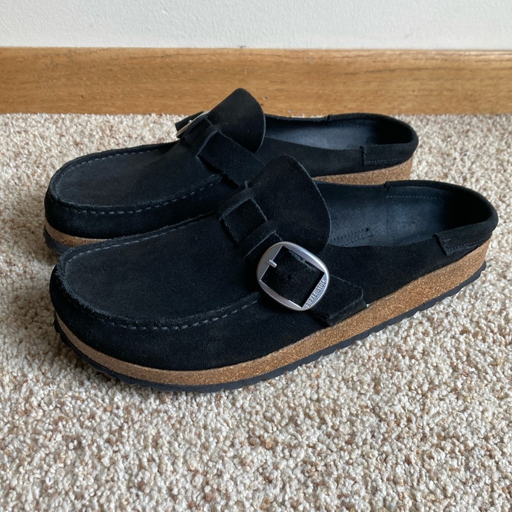 Birkenstock “Buckley” Black Suede Slip-On